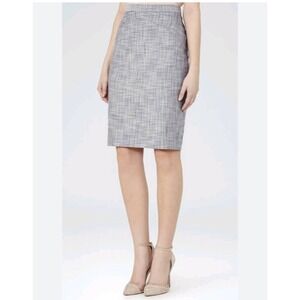 REISS Remi Skirt Knee Length‎ Textured Pencil Skirt Gray Womens Size US8 UK10